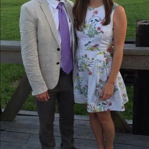 GAP white floral fit & flare dress